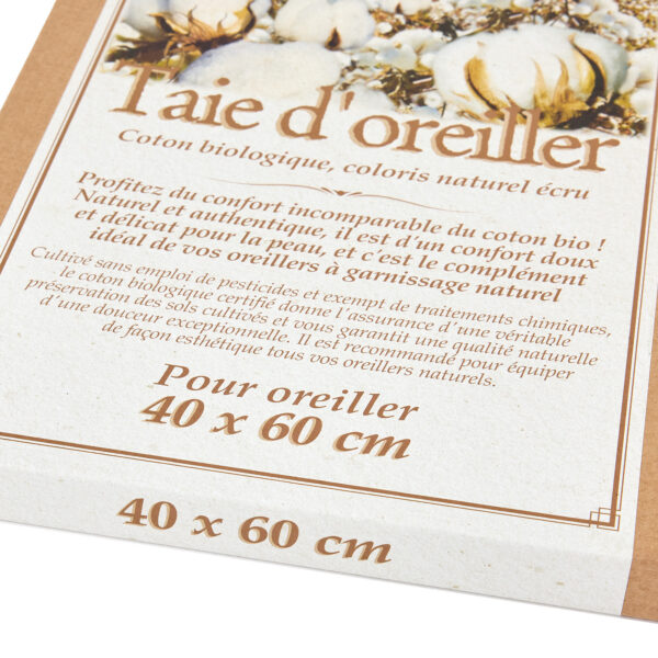 Taie d’oreiller en coton bio 40 x 60 cm – Image 5