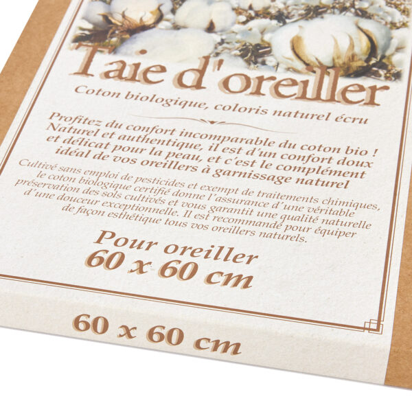 Taie d’oreiller en coton bio 60 x 60 cm – Image 6