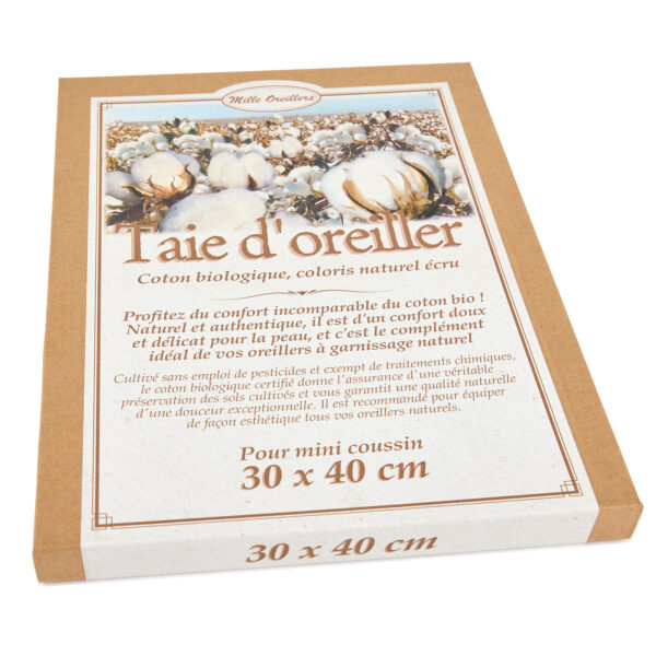 Taie pour mini coussin en coton bio 30 x 40 cm – Image 3