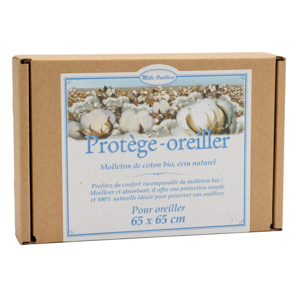 Protège-oreiller en molleton bio 65 x 65 cm – Image 3