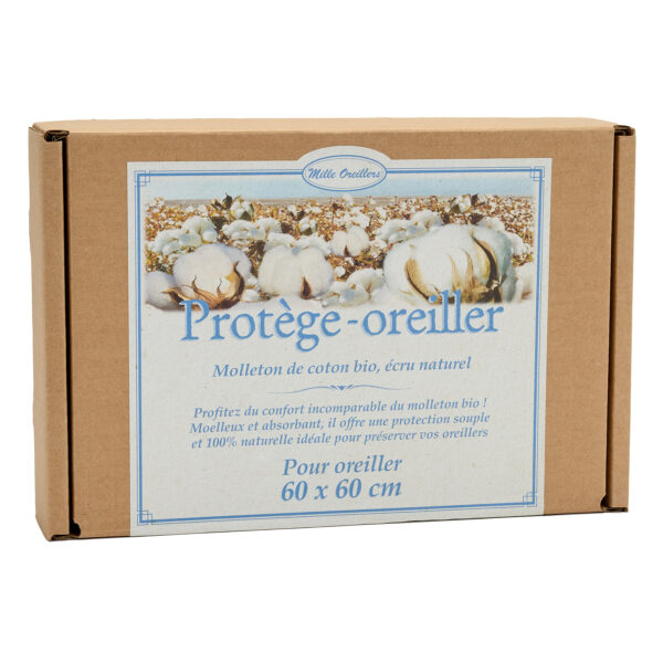 Protège-oreiller en molleton bio 60 x 60 cm – Image 3