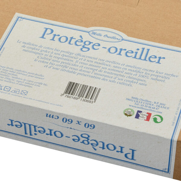 Protège-oreiller en molleton bio 60 x 60 cm – Image 7