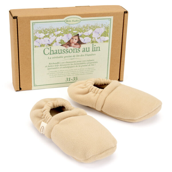 Chaussons chauffants au lin 31-35