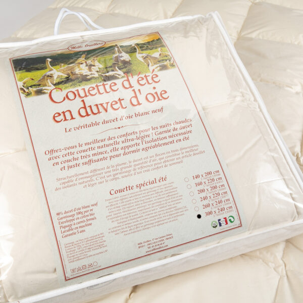 Couette d'été en duvet d'oie dim. spéciales 300 x 240 cm