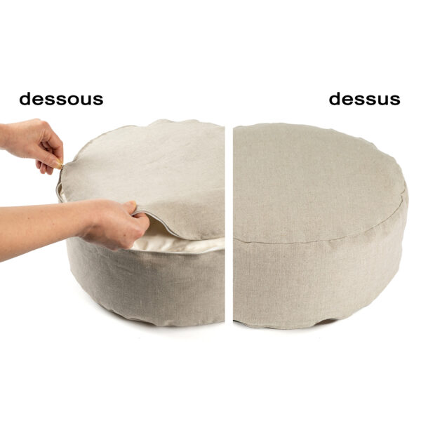 Housse en lin pour coussin de méditation – Image 3