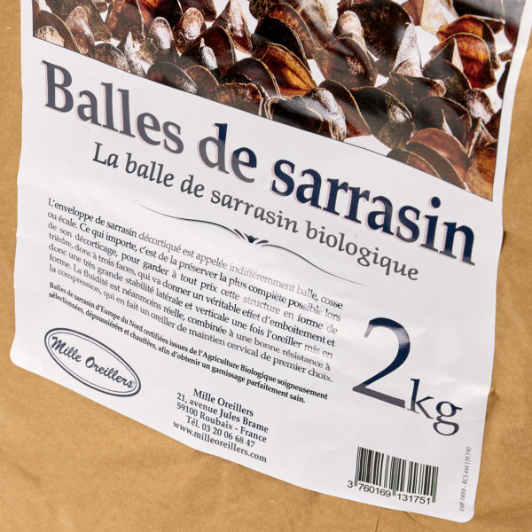 Recharge en balles de sarrasin bio 2 kg – Image 2
