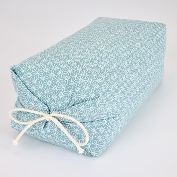 Taie en coton motif Asanoha gris-bleu et blanc pour oreiller japonais Makura – Image 4