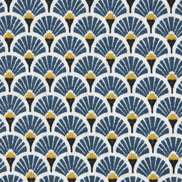 Taie en coton motif Sensu éventails bleu marine pour oreiller japonais Makura – Image 3