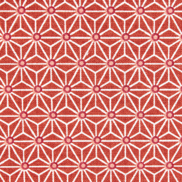 Taie en coton motif Asanoha rouge tomette et blanc pour oreiller japonais Makura – Image 3