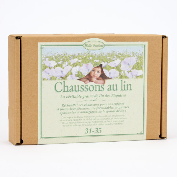 Chaussons chauffants au lin 31-35 – Image 2