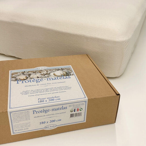 Protège-matelas en molleton bio 180 x 200 cm
