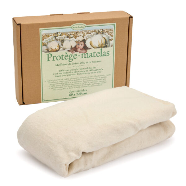 Protège-matelas lit bébé 60 x 120 cm en molleton bio