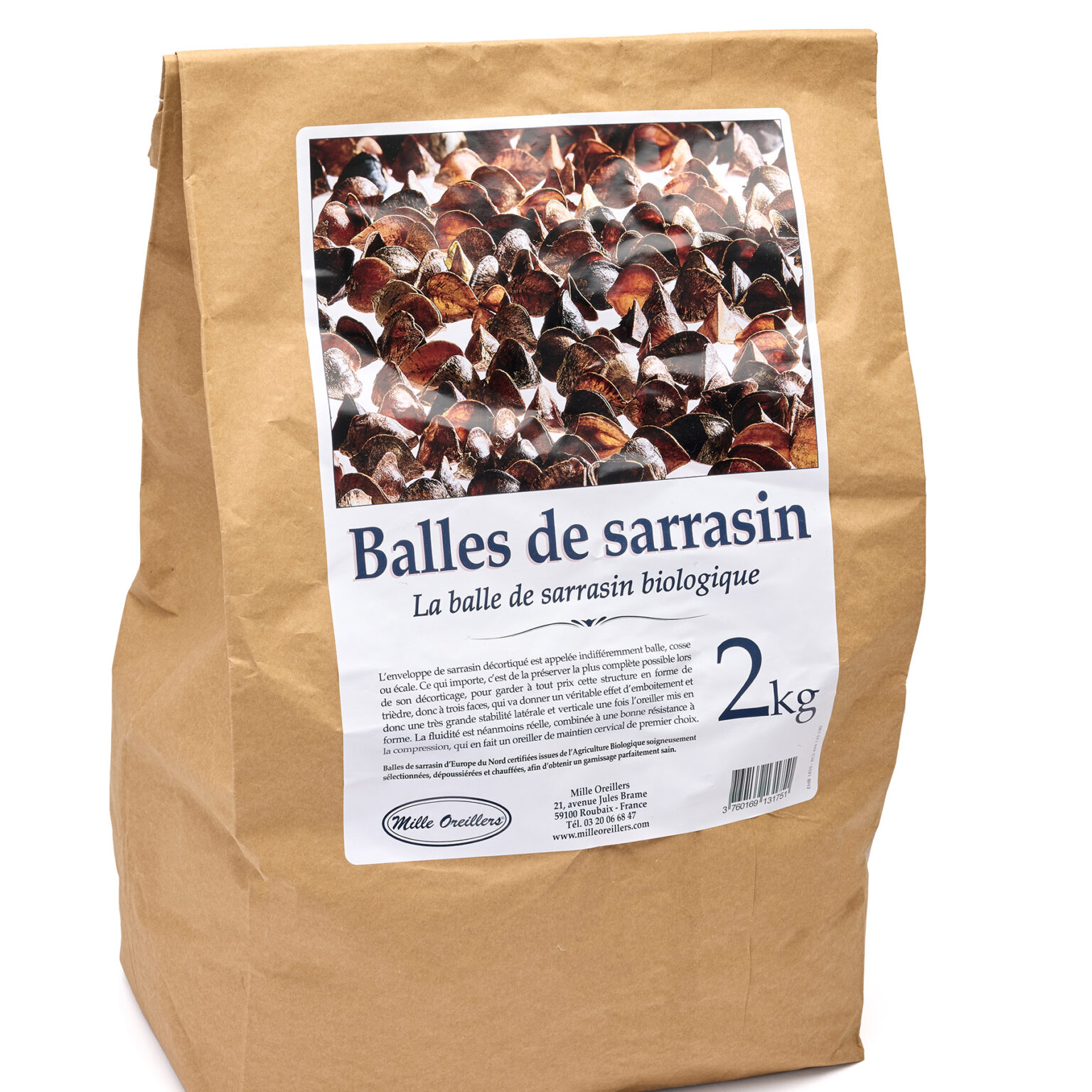 Recharge De Rembourrage En Sarrasin NaturGut 1 Kg - Pour Oreillers Ou Coussins, Neuve, 100% Naturel