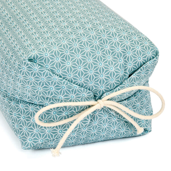 Taie en coton motif Asanoha gris-bleu et blanc pour oreiller japonais Makura