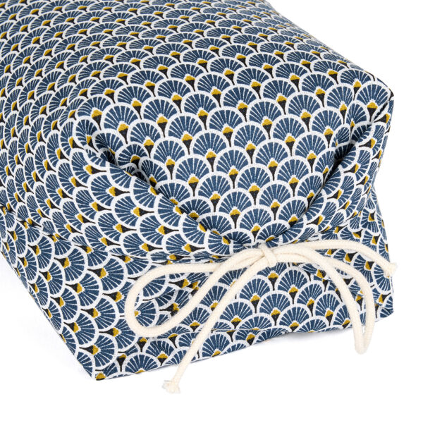 Taie en coton motif Sensu éventails bleu marine pour oreiller japonais Makura