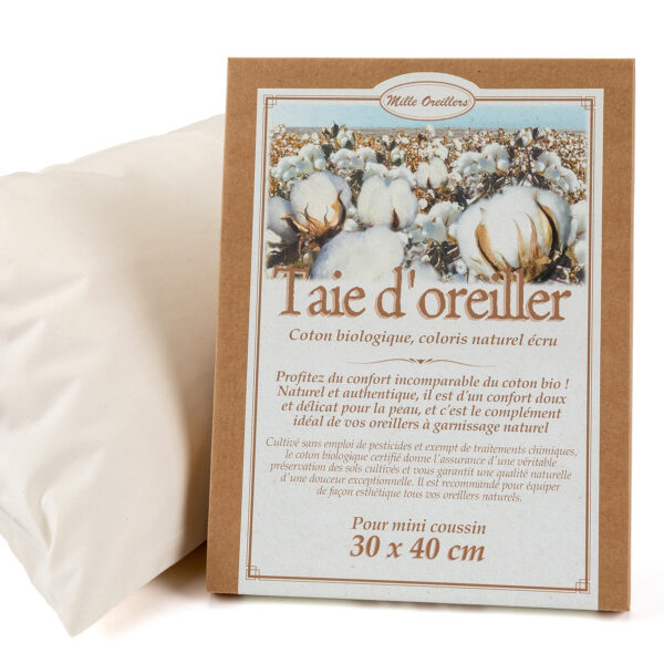 Taie pour mini coussin en coton bio 30 x 40 cm