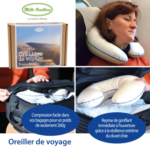 Oreiller de voyage en duvet d'oie – Image 7