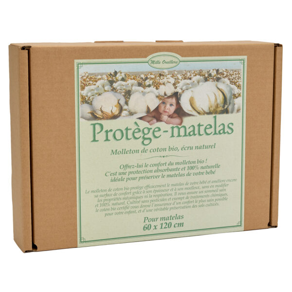Protège-matelas lit bébé 60 x 120 cm en molleton bio – Image 4
