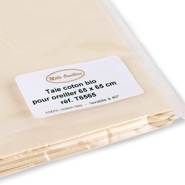 Taie d’oreiller en coton bio 65 x 65 cm