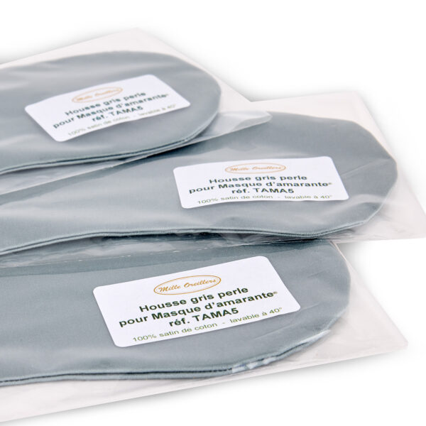 Housse gris perle lavable pour Masque d’amarante® par lot de 3 – Image 2