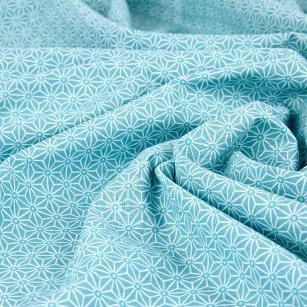 Taie en coton motif Asanoha gris-bleu pour diffuseurs aromatiques – Image 7