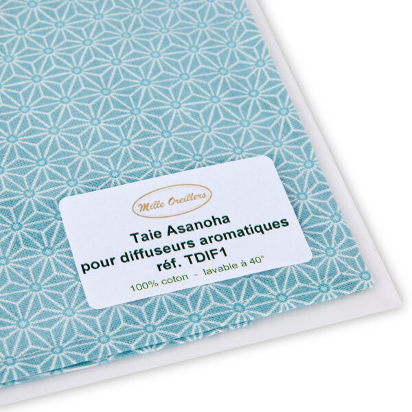 Taie en coton motif Asanoha gris-bleu pour diffuseurs aromatiques – Image 2
