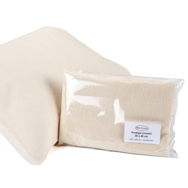 Protège mini coussin en molleton bio 30 x 40 cm