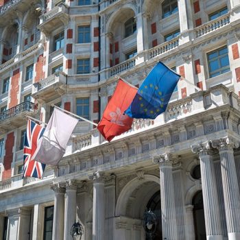 London, United Kingdom - June 26, 2018 : View of the Mandarin Oriental Hyde Park hotel